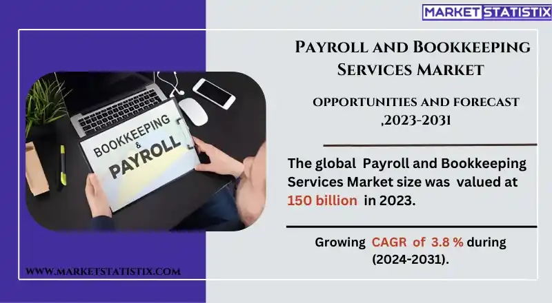 Payroll and bookkeeping services dashboard showing financial management tools for businesses